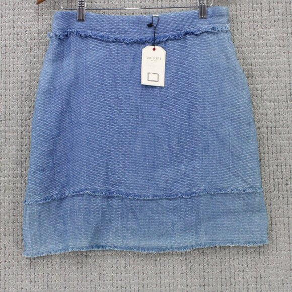 Mo:vint By Anthropologie Skirt Womens Large L Blue Faded Knit Pencil NWT - Picture 1 of 6